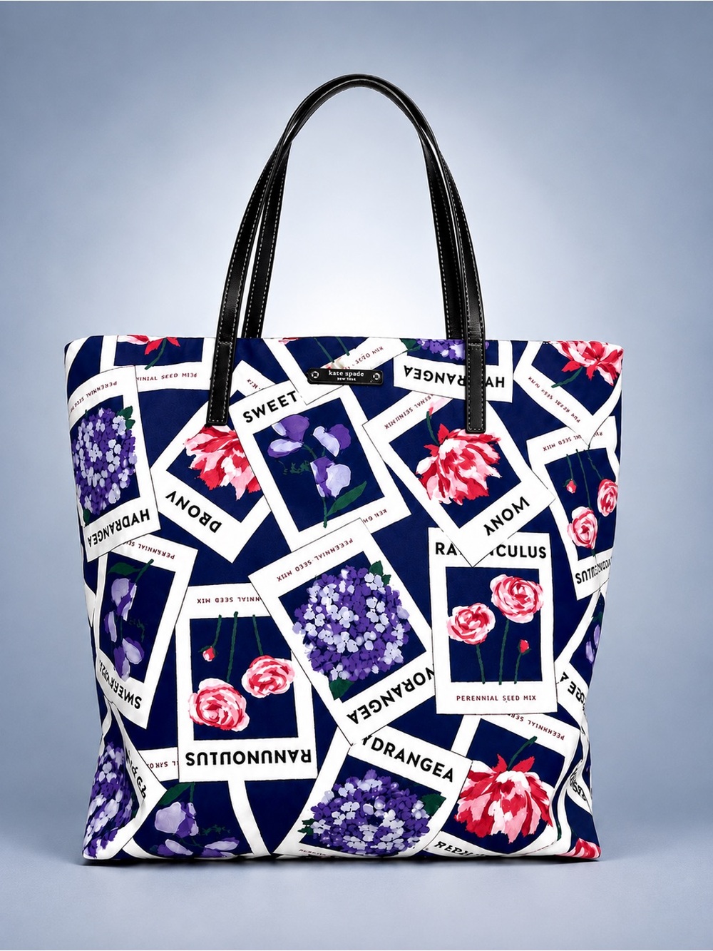 KATE SPADE New York Floral Turn Over a Leaf Seed Packet Garden Tote Shoulder Bag - Picture 2 of 16